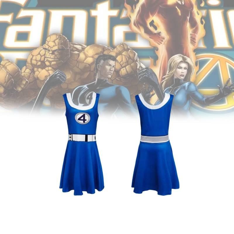 Fantastic Four Cosplay Bodysuit For Halloween Dress Up With Durable Milk Silk Fabric For Kids And Adults