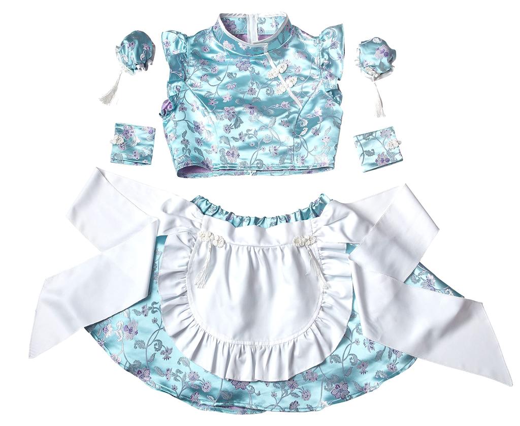 Lyrical Palette Cosplay Halloween Light Blue China Maid JamsCollection Blue [Clear Stone] Women's