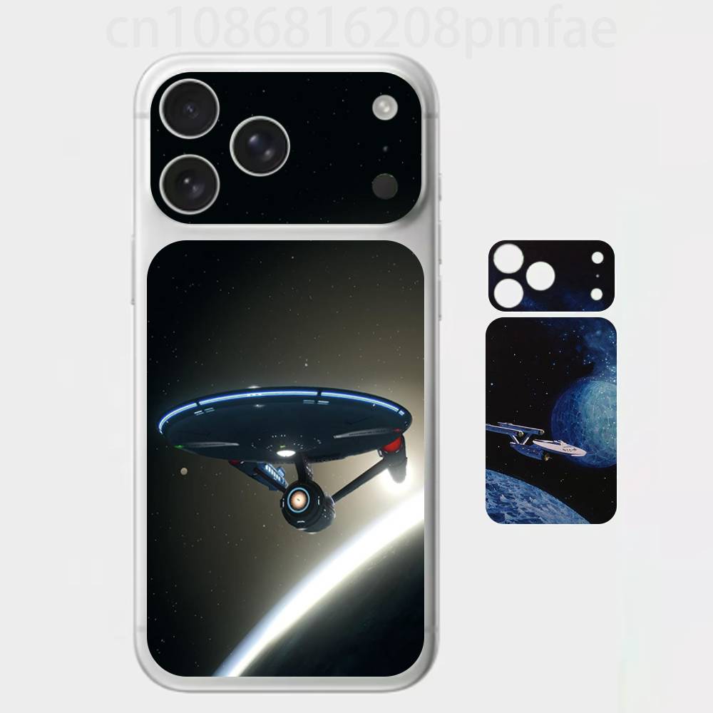 S-Star T-Trek Ships 3D Full Body Skin Decal for iPhone 17/Pro Max/Air, Color Rear Protective Sticker
