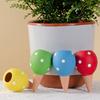 4Pcs Terracotta Watering Spikes Polka Dot Plant Self-Watering Bulbs Planter Insert Slow Release Automatic Watering Globes Gift for Home Gardeners