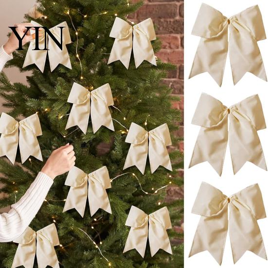 Holiday Wreath Decorations 2Pcs Christmas Tree Bow Decors, Velvet Fabric Hanging Ornament Indoor Supplies for Home, Festive Garland Wedding