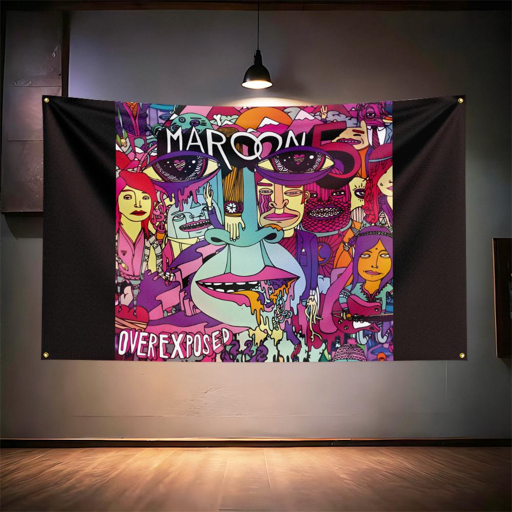 Rock Music Flag 3x5ft For Maroon 5 Fans Banner Hd Print Brass Grommet Garage Bedroom Living Room Dorm Wall Decor Tapestry