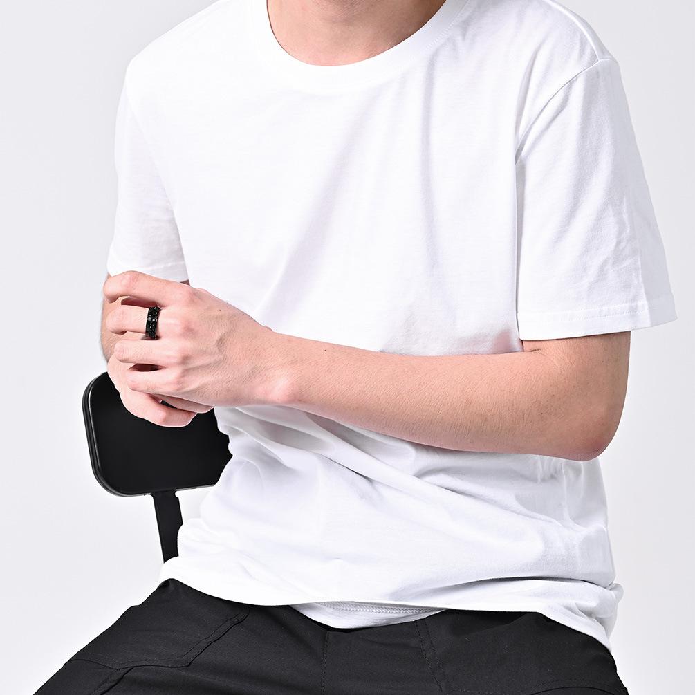 Rings For Men Roman Numerals Stainless Steel Rotatable Chain Knuckle Ring