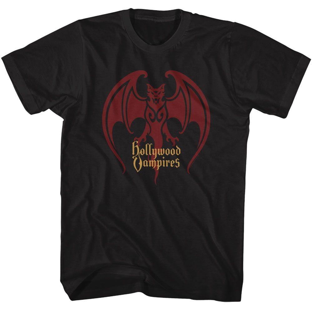 Hollywood Vampires Bat Logo Black Music Shirt