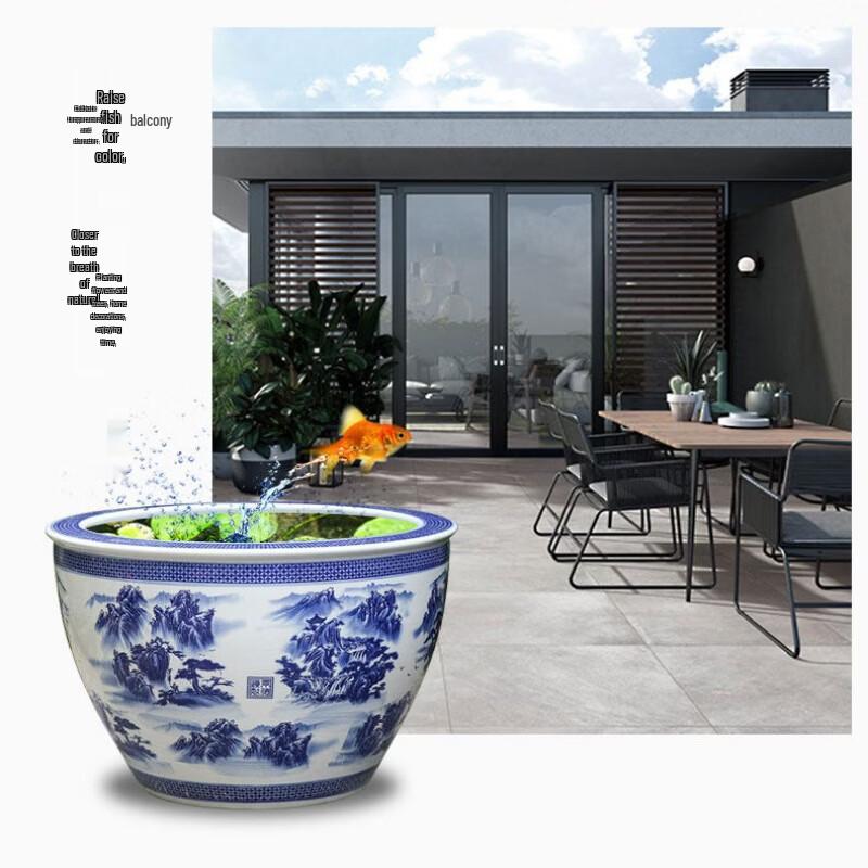 Three Wolves Farm Flat-Rim Garden Planter & Water Pot
