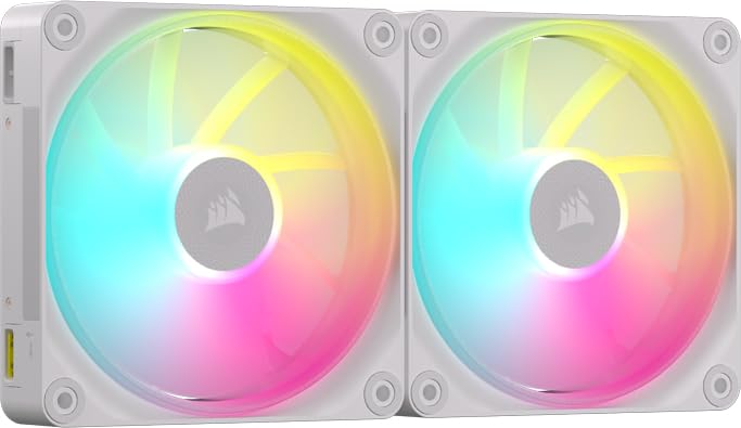 CORSAIR iCUE LINK LX140 RGB Starter Kit 140mm PWM PC Case Fan Dual Light Loop Dual Pack White CO-9051032-WW