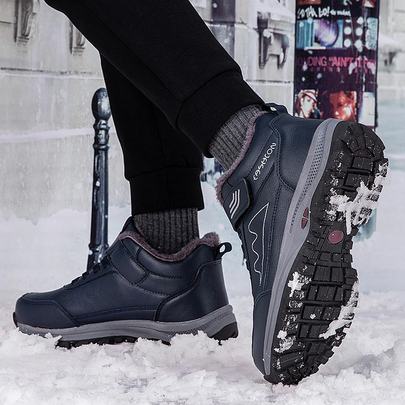 Осенне-зимняя мужская теплая хлопковая обувь Ppel, уличная нескользящая хлопковая обувь большого размера для пожилых людей