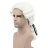 Colonial Wig Long Wavy White Men Halloween Judge Lawyer Cosplay Costume