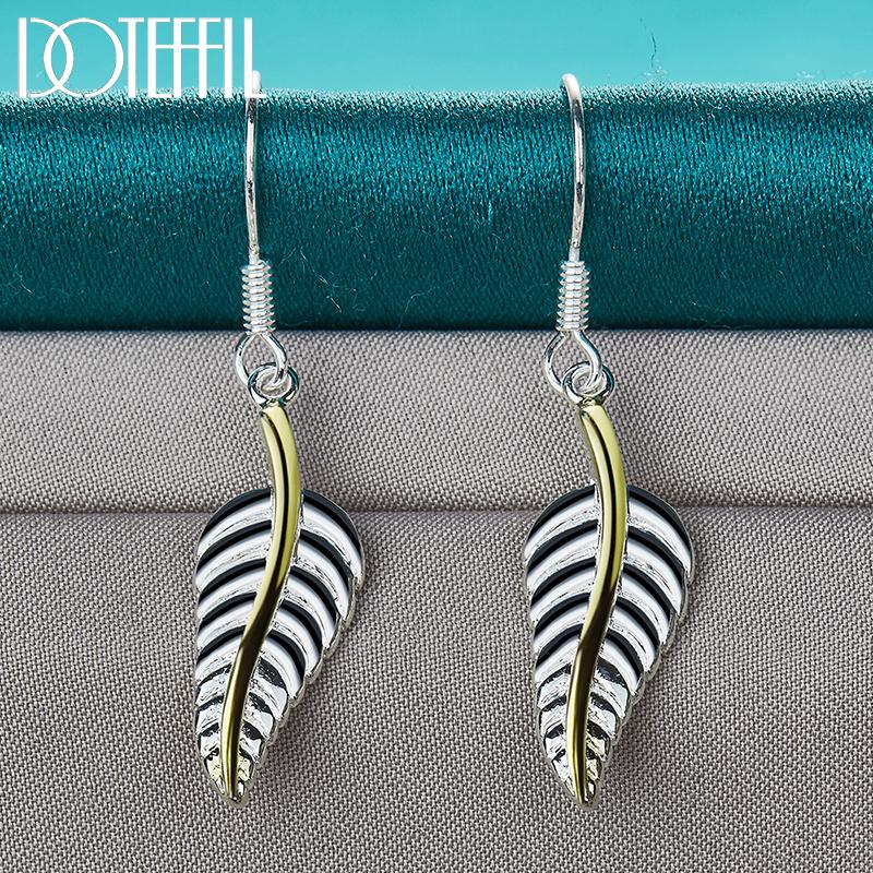 Серьги-перья из стерлингового серебра 925 пробы, модные украшения