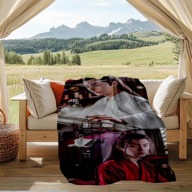 Elegant Dance Print Flannel Blanket, Soft Warm Lightweight Throw Blanket for living Room,Sofa Bed Camping office