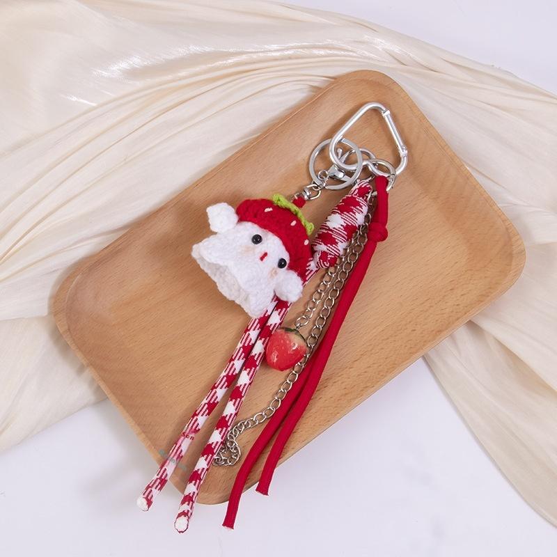 1 шт. Рождественские подарки Смешная вязаная крючком кукла Санта-Клауса Брелок Милый плюшевый вязаный из шерсти Санта-Клаус Украшение