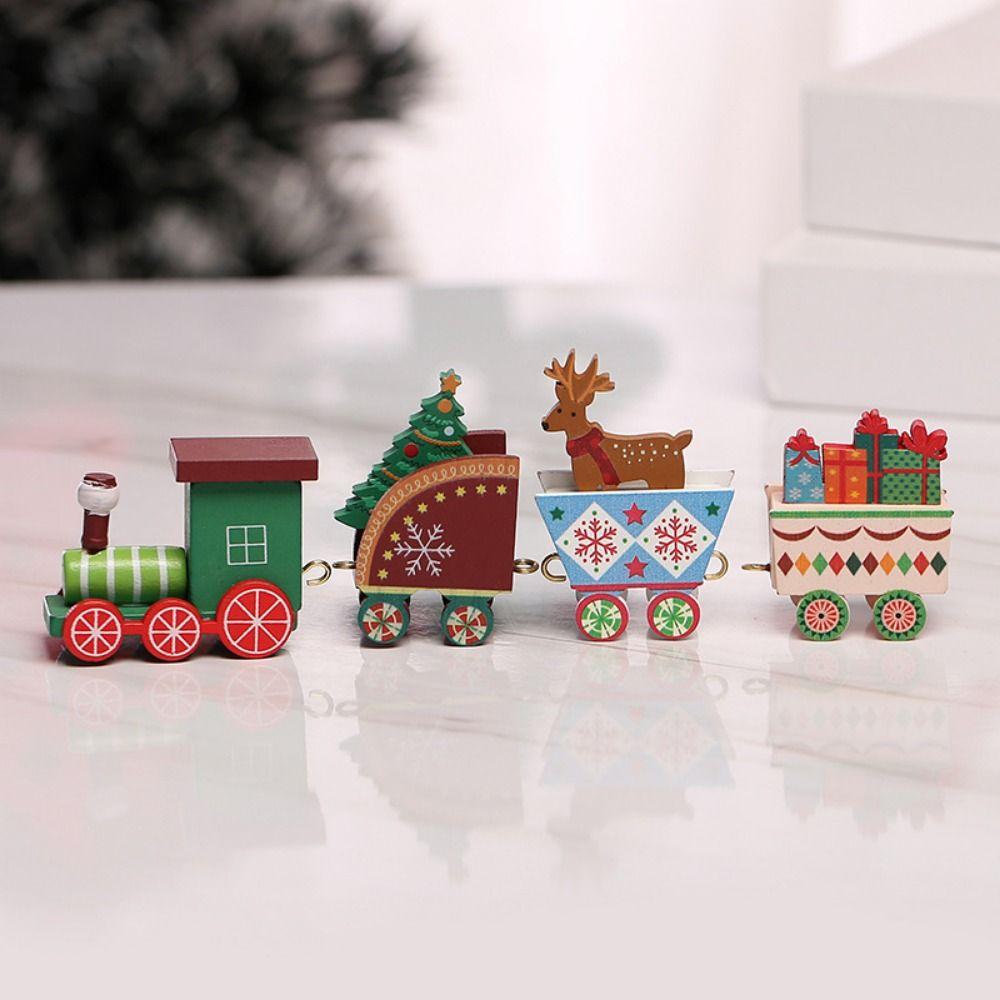 Cartoon Animal Christmas Train Multicolor Mini Christmas Tree Train  Ornament