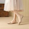 W828-362025 Spring New Comfortable Girl Niche Metal Buckle Versatile Pointed Head Flat Heel Single Shoes Women