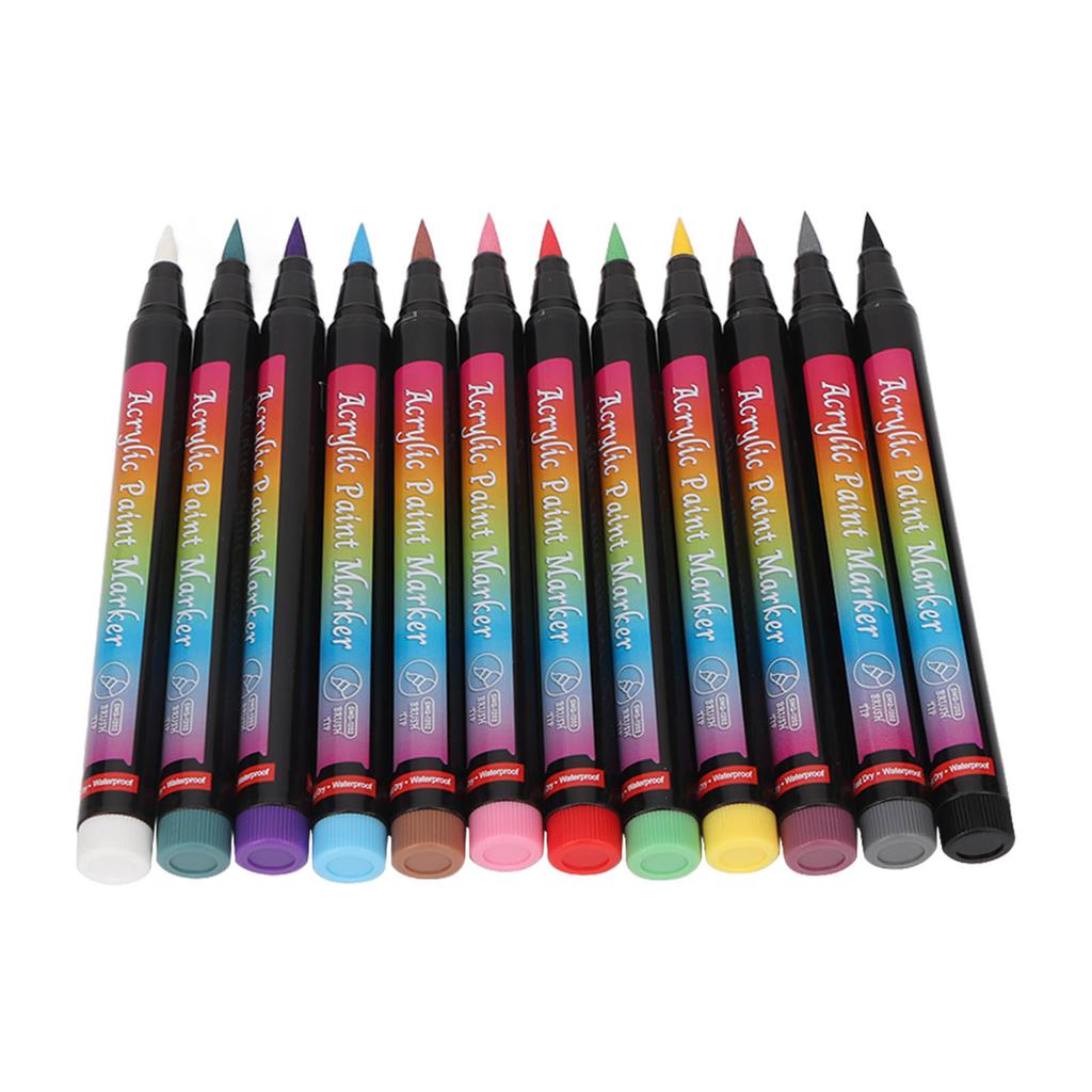 12 шт. Ручки для лака для ногтей, разные цвета, ручка для доттинга, для маникюрных инструментов