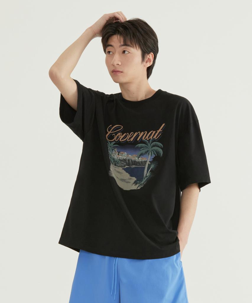 COVERNAT Cool Cotton Tropical Graphic T-Shirt Black