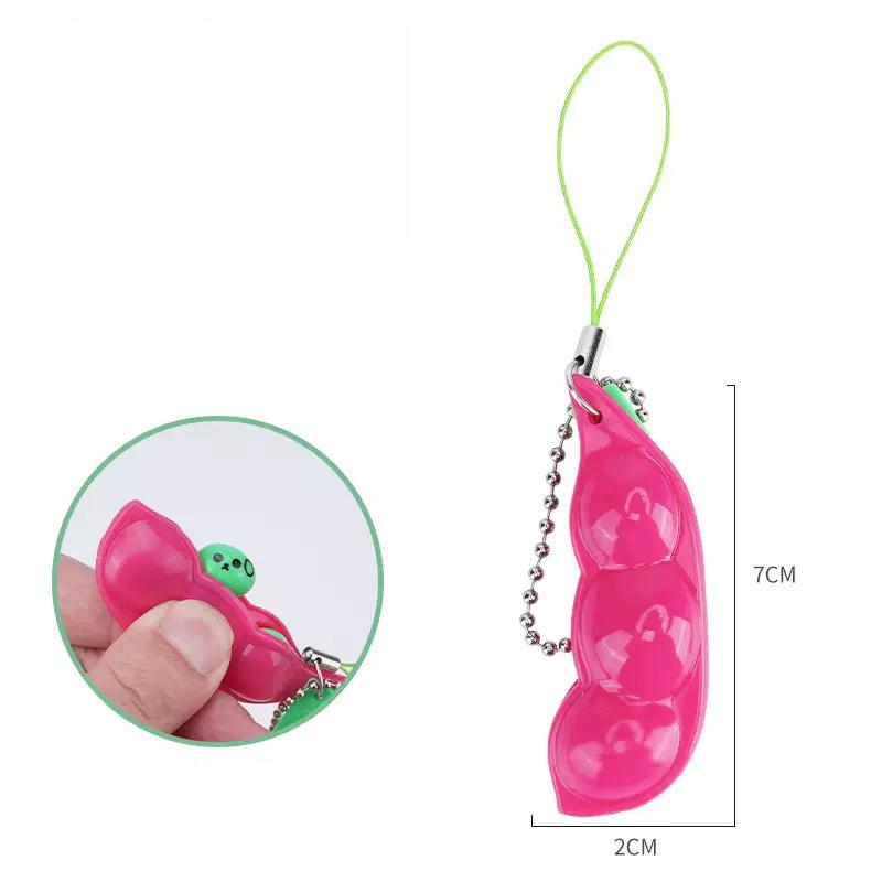 Fidget Toys Edamame Squishy Keychain Stress Relief Squeeze Peas Beans Cute Adult Toy Decompression Pack