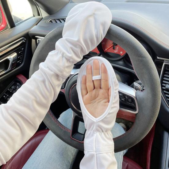 1 пара летних нарукавников, быстросохнущая защита от пота, солнцезащитный козырек, полные рукава, анти-УФ-сенсорный экран, тонкая защита рук, нарукавники для верховой езды на открытом воздухе