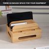 Home Office Table Bamboo Mobile Phone Storage Rack Stand Charging Rack Storage Organizer