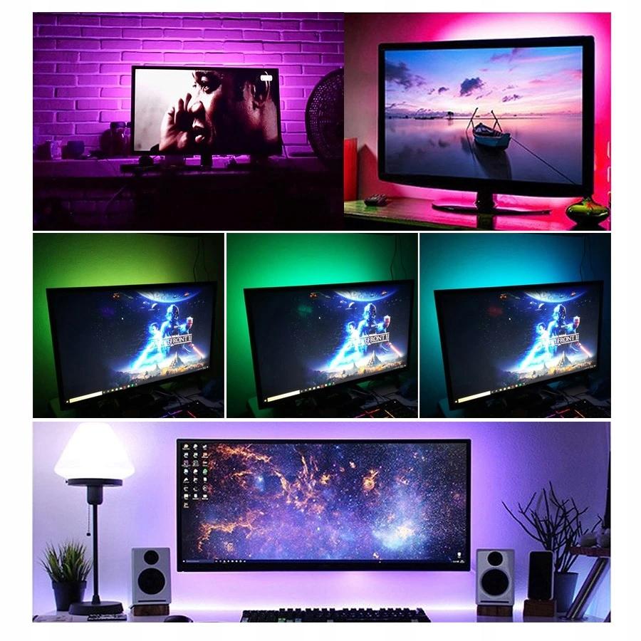 Rgb Led Strip 300 Led Smd 5M Remote Control Power Supply For Living Room Decorative