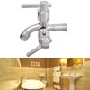 MultiFunctional 1 Inlet 2Outlets Silver Washing Machine Faucet Durability Zinc Alloy Construction Water Connectors