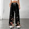 Women's Fashion Loose Drawstring Closed Waist Print  Casual Sports Pants Casual Pants