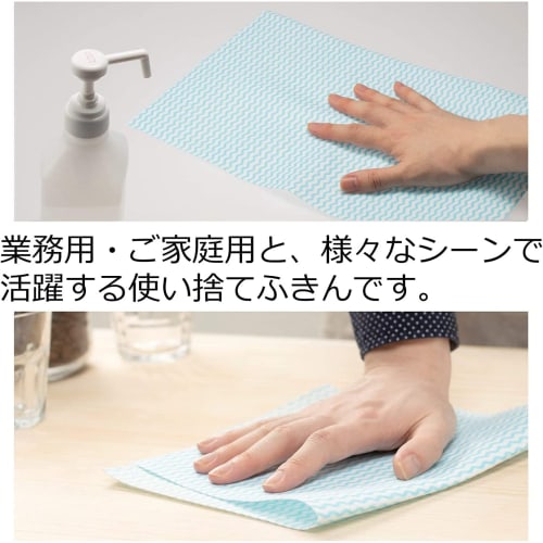 Strix Design Antibacterial Counter Cloths, Thick, Large, 100 Sheets, Blue, Durable and Tear-Resistant, Effectively Removes Grease and Stains, Disposab