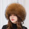 Thick Fox Fur Hat Furry Fluffy Hat With Fur Female Headband Furry Hat Ski Hat Accessories