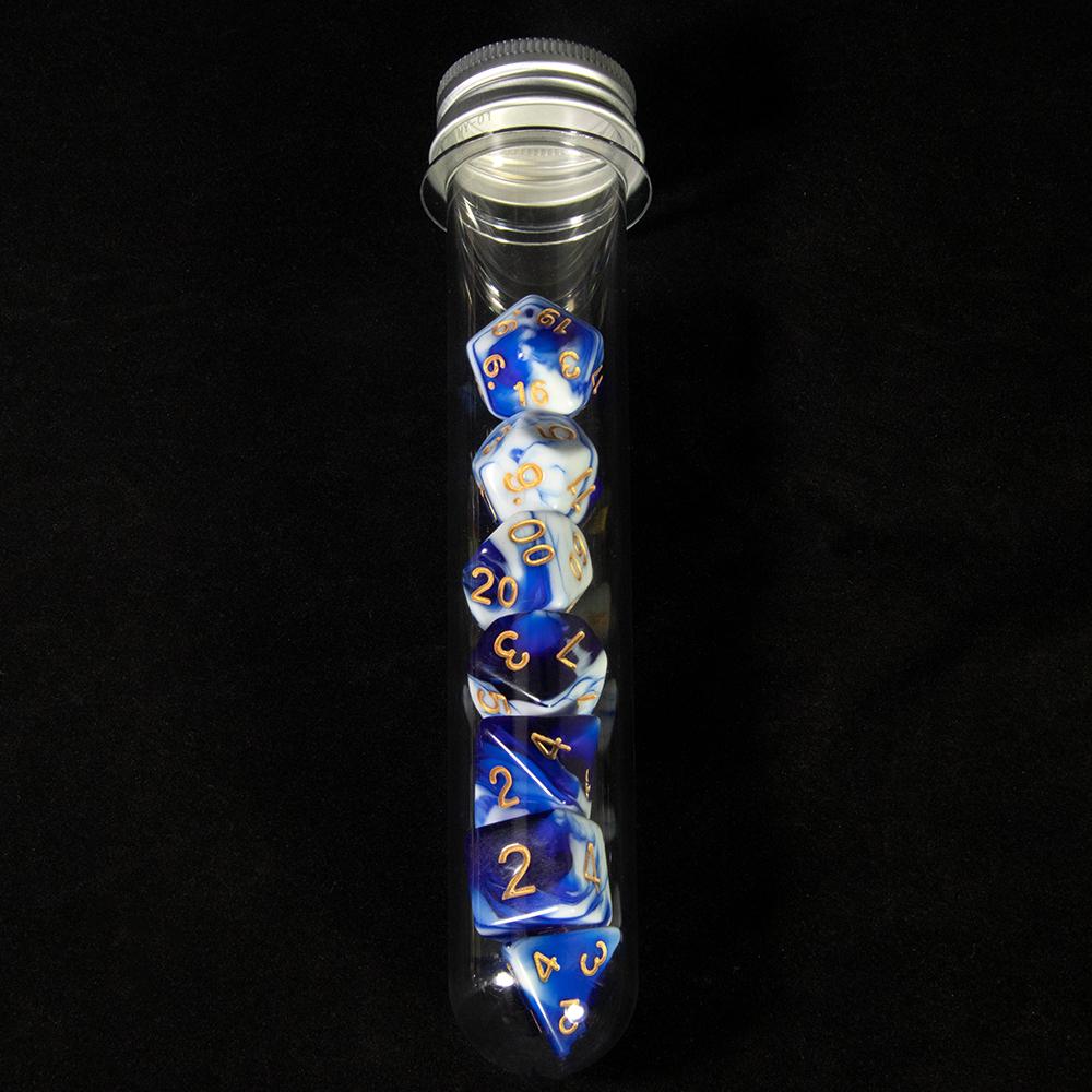 DND Game Dice 7pcs Polyhedral Double Colors Dice with Tube for D&D RPG Party Entertainment Game Supplies