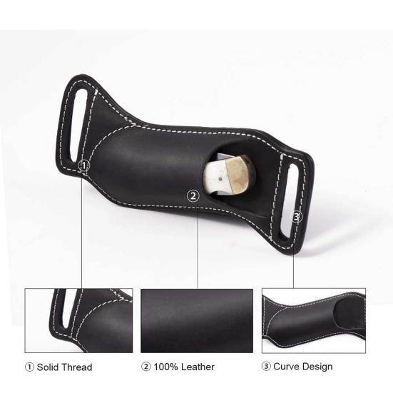 Чехол для ножа из искусственной кожи, крепление на ремень, водонепроницаемый, легкий, портативный, для кемпинга, EDC, мини-складной карманный держатель для резака, защитный рукав