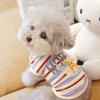 Pet Dog T-shirt Striated Print Cat Vest Spring Summer Pets Sport Shirt Clothing Cartoon Bear Teddy Puppy Costume Dog Cat Clothes
