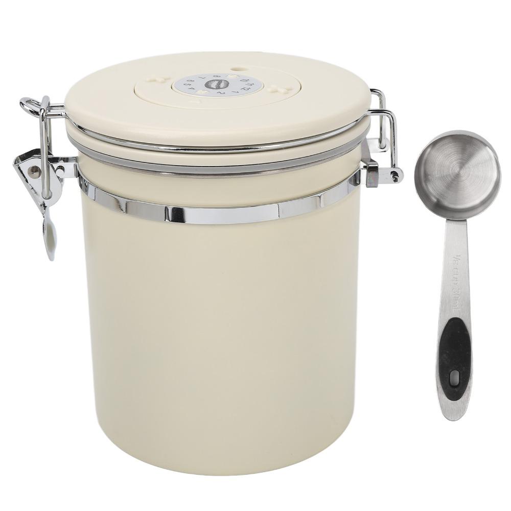 Stainless Steel Body Coffee Bean Storage Container Stainless Steel Coffee Canister Kitchen Storage