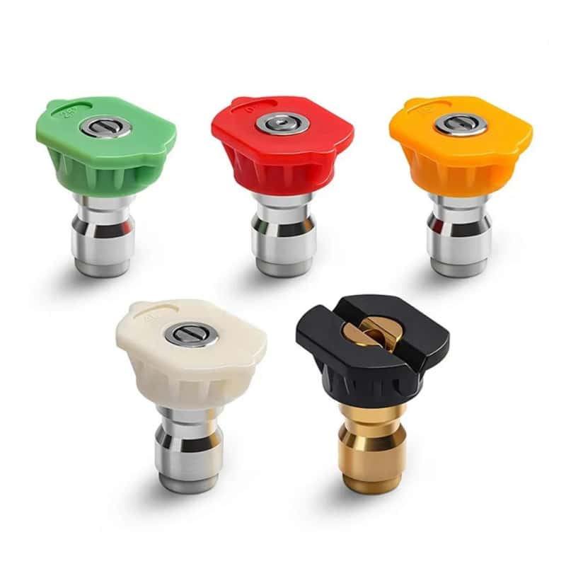 1/4" Brass Quick Connect Nozzle Set, High Pressure Washer Hose Adapter with Adjustable Valve for Car Wash