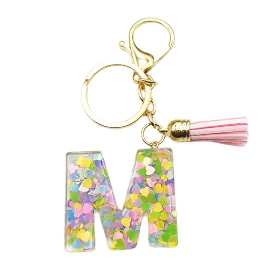 Красочный акриловый брелок с розовыми кистями, декор, буквенная чашка, кулон, брелок для ключей, украшение для бутылки с водой, подарок на день рождения