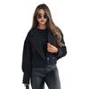 Women Fall Winter Coat Short Type Turn-down Collar Solid Color Loose Button Closure Cardigan OL Commuting Jacket Lady Daily Outwear