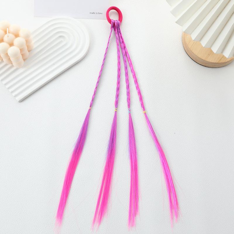 Kids Colored Gradient Wig Braids Scrunchies:Stretchable Extensions for Dreadlocks,Cute Braid Hair Accessories for Girls’ Styling