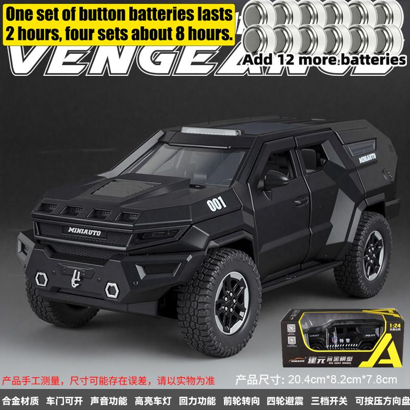 1:24 Rezvani Motors Vengeance Американский Премиум Бронированный Внедорожник Модель Автомобиля из Литого Металла Сплав Модный Декор Коллекционные Предметы