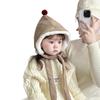 Зимняя плюшевая шапка унисекс для ребенка со встроенным пушистым шарфом-снудом и защитой ушей