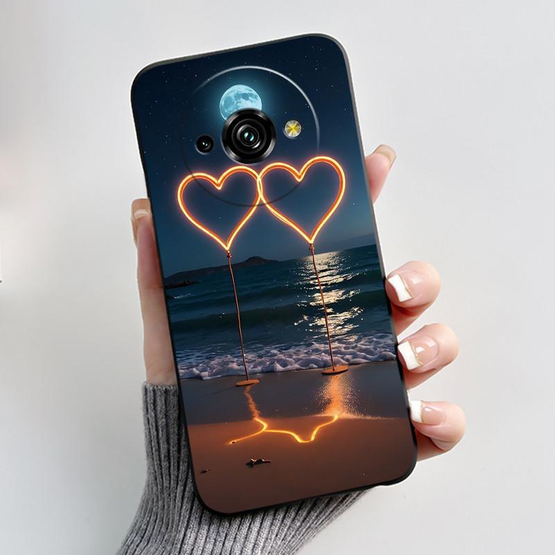 Для Oukitel C59 Чехол Oukitel C59 Pro Обложка Роскошный Милый Любовь Кролик Забавный Узор Черный ТПУ Мягкий Силикон Защитный Чехол для Телефона
