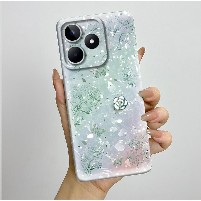 Чехол для Realme C51 C53 RMX3830 RMX3760 Красивый Цветок Полностью Задняя Крышка для RealmeC51 C53 C61 C63 C 51 S Мягкий Силикон Funda