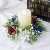 Independence Day Wreath Home Decoration With Red,white, Blue Ears Hanging Upside Down, Door Hanging Wreath