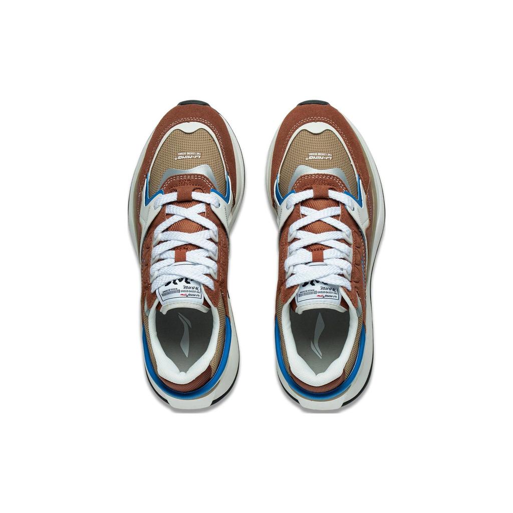 Li Ning 001 Original V2 Durable Breathable Low-Top Sports Casual Shoes Men Sneakers Brown White AGCT017-4