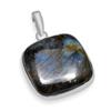 Natural Labradorite Gemstone 925 Sterling Silver Handmade Cushion Shape Pendant For Women & Girls