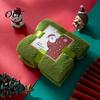 Festive Party Favor Gifts Christmas Towel, Soft Coral Fleece Decorative Red/Green/White Hand Towel for Holiday Souvenirs Friends Bathroom and Kitchen