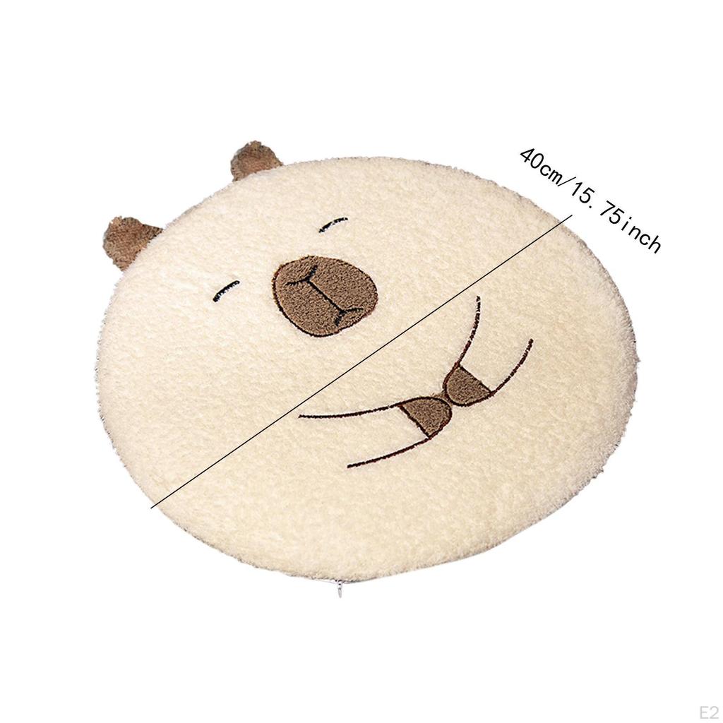 Подушка для сиденья 15,75 дюйма с рисунком капибары, легко моется, декоративная, съемная, круглая, универсальная