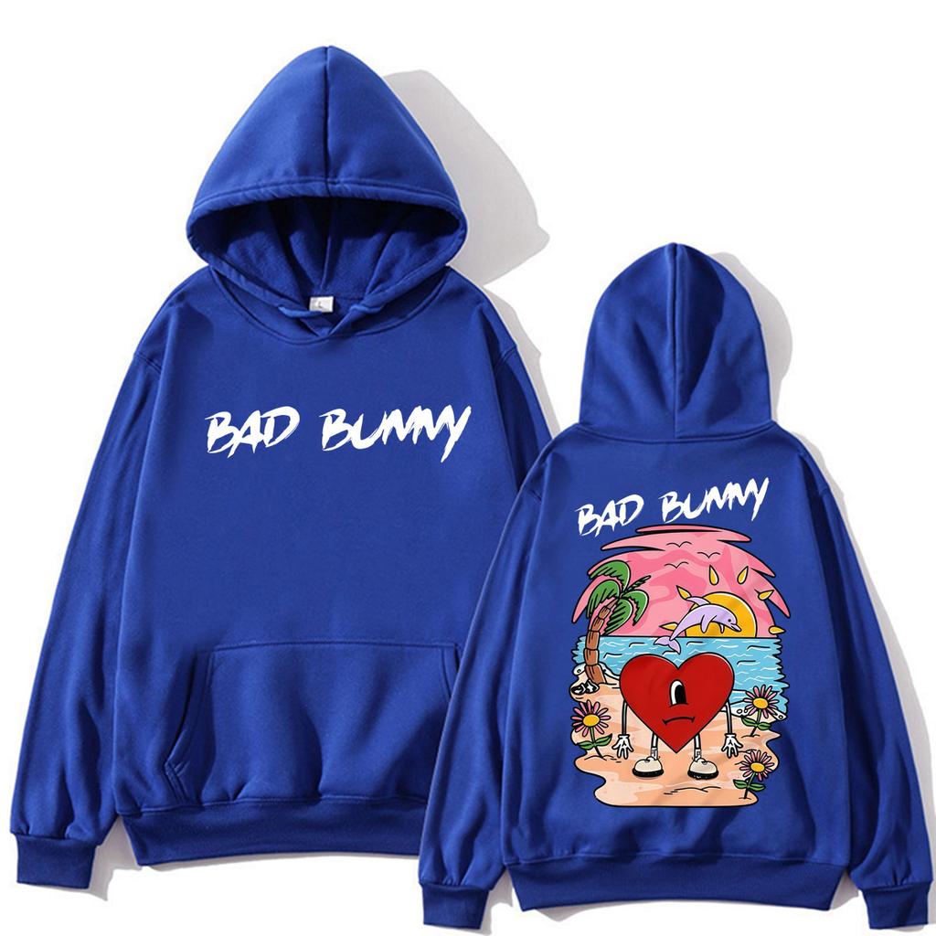 Худи с принтом альбома рэпера Bad Bunny "Un Verano Sin Ti" для мужчин и женщин, модная эстетичная толстовка, свободный флисовый повседневный пуловер