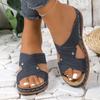 Cool Slippers Women's Summer Slope Heel Breathable Cross Thick Sole Hollowed Out Casual Beach Sandals