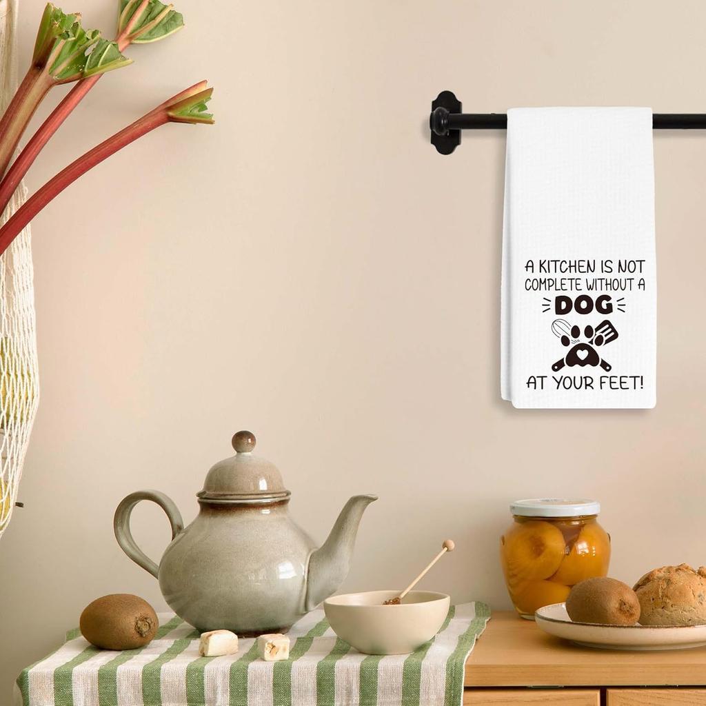 Funny Dog Towels Dish Towels Dishcloth, Dog Mom Gifts for Women Dog Lovers, Cute Dog Decor for Kitchen Bathroom Home, 16 x 24 Farmhouse Decoration