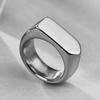 Retro Ring Pure Color Polished Titanium Steel Flat Surface Simple Style Luster Multi Sizes Anti-Rust Lightweight Finger Jewelry