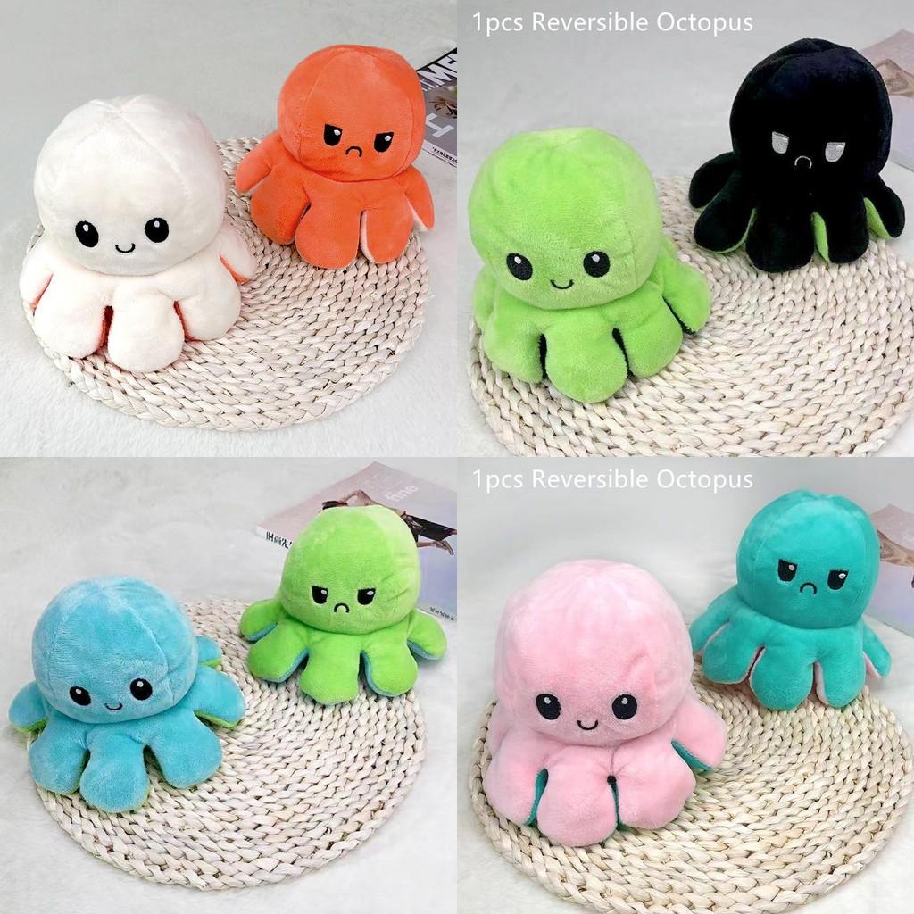 Doublesided Flip Reversible Octopus Plush Toy Marine Life Stuffed Doll Animals