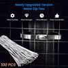 20pcs 10in Stainless Steel Zip Ties | Rustproof Heavy Duty Cable Ties for Automotive, Machinery, Outdoor
